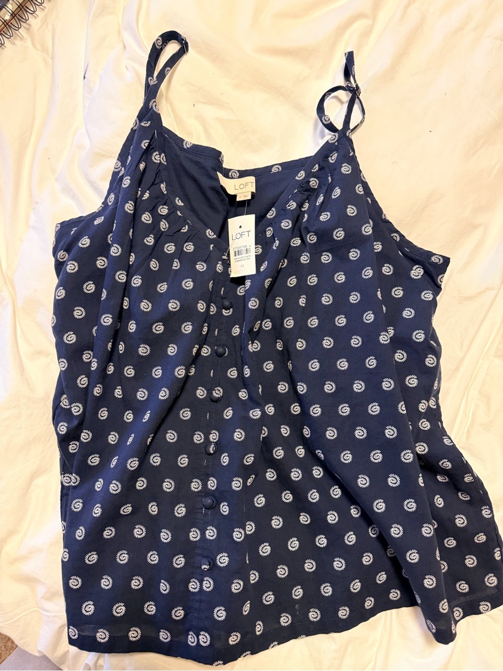 NWT LOFT Navy Spaghetti Strap Flowy Tank Top Women’s M